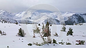 Panorama of Feuerkogel on cloudy day, Ebensee, Austria