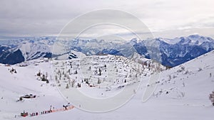 Panorama of Feuerkogel mountain plateau, Salzkammergut, Austria