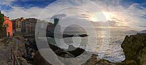 Panorama of fishing village - Tellaro - Ligurian sea - Italy