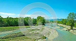 Panorama of Fiume Taro river