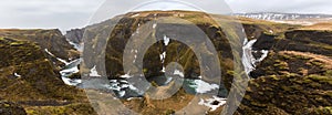 Panorama of the FjaÃÂ°rÃÂ¡rgljÃÂºfur Canyon in Iceland photo