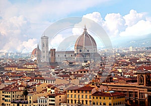 Panorama of Florence and Saint Mary of the Flower in Florence.