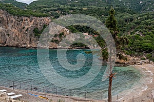 Panorama of the forest of Paleokastritsa bay