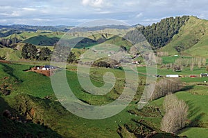 Panorama of the forgotten world highway, New Zealand