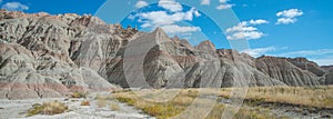 Panorama of formations at Badlands National Park