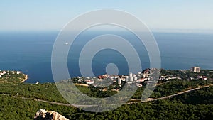 Panorama of foros with mountains of Crimea