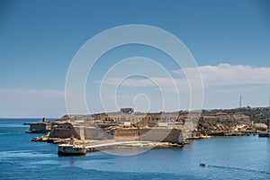 Panorama of the Fort Ricazoli of La Vittoriosa in Malta