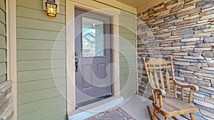 Panorama frame Rocking chair on the porch of a house