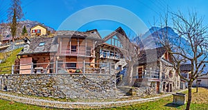 Panorama of Frasco housing, Valle Verzasca, Switzerland photo