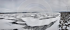 Panorama of Frozen Lake Pepin