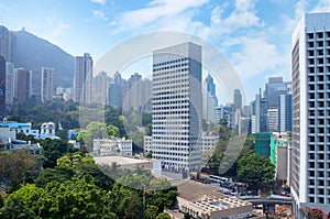 Panorama of futuristic city Hong Kong photo