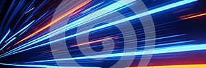 Panorama Futuristic hyperspace speed Tunnel light trail Streaks background 3D rendering