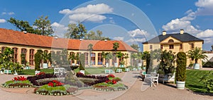 Panorama of the gardens at the Belvedere castle in Weimar