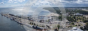 Panorama of Gdynia Kosciuszko harbor, Poland