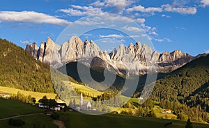 Panorama of Geisler (Odle) Dolomites Group