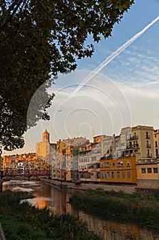 Panorama of Gerona, Costa Brava, Catalonia, Spain.