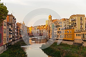 Panorama of Gerona, Costa Brava, Catalonia, Spain.