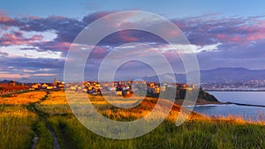 Panorama of Getxo at sunset
