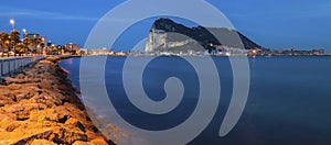 Panorama of Gibraltar seen from La Linea de la Concepcion