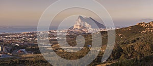 Panorama of Gibraltar seen from La Linea de la Concepcion