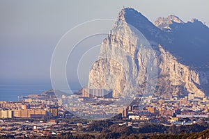 Panorama of Gibraltar seen from La Linea de la Concepcion photo