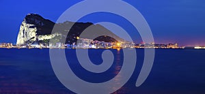 Panorama of Gibraltar seen from La Linea de la Concepcion photo