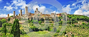 Panorama of San Gimignano, most beautiful town in Tuscany. Italy