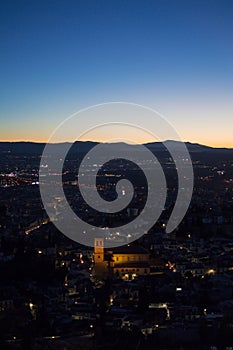 Panorama of Granada and Sierra Nevada with Afterglow seen from S