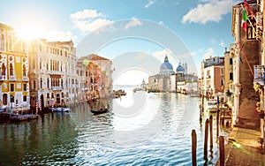 Panorama of Grand Canal in Venice, Italy photo