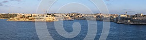 Panorama of Grand harbor and Kalkara creek as seen from Valletta. Malta