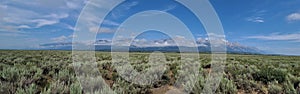 Panorama of Grand Teton Mountain Range from the Albright View Overlook