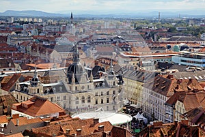 Panorama of the Graz with the city hall