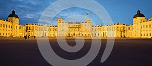 Panorama of the Great Gatchina Palace in the May twilight. Gatchina, Russia