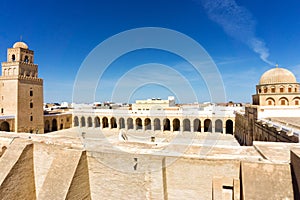 Panorama of the Great Mosque in Kairouan, Tunisia