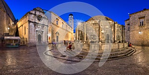 Panorama of Great Onofrio Fountain and Holy Saviour Church in th