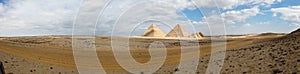 Panorama of the Great Pyramids of Giza, Egypt