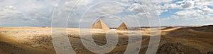 Panorama of the Great Pyramids of Giza, Egypt