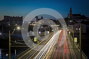 Panorama of Grodno at night