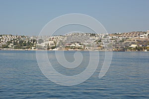 Panorama of Gumbet in Bodrum from the yacht