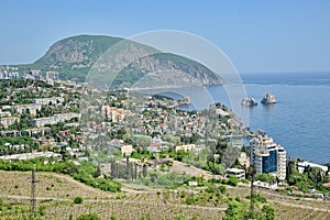 Panorama of Gurzuf Bay in Afternoon