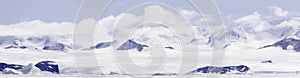 Panorama of Gustaf Sound, Wheddle Sea, Antarctica