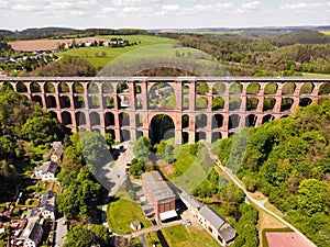 Panorama GÃ¶ltzsch Viaduct in Vogtland, Saxony East Germany