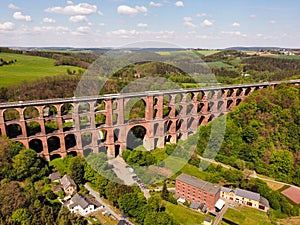 Panorama GÃ¶ltzsch Viaduct in Vogtland, Saxony East Germany