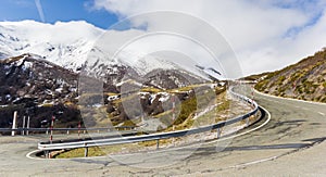 Panorama of a hairpin bend in Picos de Europa