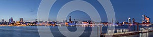 Panorama of Hamburg Hanseatic port city Germany  Europe.