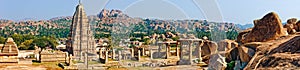 Panorama of Hampi, view of the Virupaksha temple