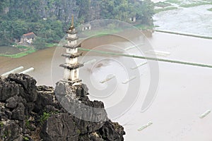 A panorama from Hang Mua, Ninh Binh, Vietnam photo