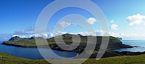 Panorama of Heimaey island, Vestmannaeyjar archipelago