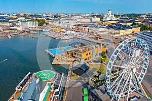 Panorama of Helsinki from behind the ferris wheel, Finland