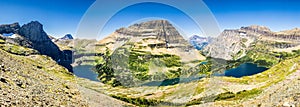 Panorama of Hidden Lake in Glacier National Park, Montana